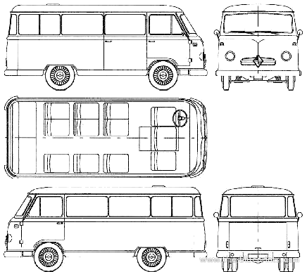 Borgward B611 Bus (1959) - Богвард - чертежи, габариты, рисунки автомобиля
