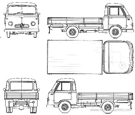 Borgward B611 Pick-up (1960) - Богвард - чертежи, габариты, рисунки автомобиля