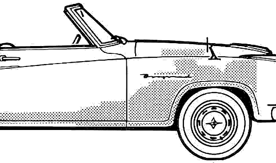 Borgward Isabella Cabriolet - Богвард - чертежи, габариты, рисунки автомобиля