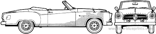Borgward Isabella TS Cabriolet (1961) - Богвард - чертежи, габариты, рисунки автомобиля