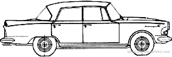 Borgward P100 2.3 Saloon - Богвард - чертежи, габариты, рисунки автомобиля