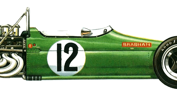 Brabham-Ford BT33 F1 GP (1970) - Ford - drawings, dimensions, pictures of the car