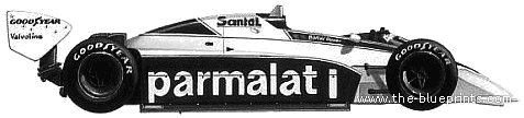Brabham BMW BT50 F1 (1982) - Брэбхем - чертежи, габариты, рисунки автомобиля