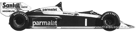 Brabham BMW BT53 F1 (1984) - Брэбхем - чертежи, габариты, рисунки автомобиля