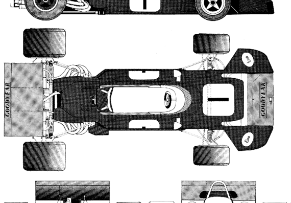 Brabham BT34 (1971) - Брэбхем - чертежи, габариты, рисунки автомобиля
