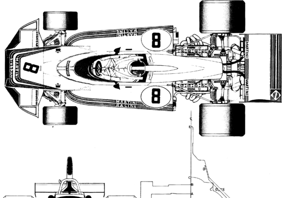 Brabham BT44 (1975) - Брэбхем - чертежи, габариты, рисунки автомобиля