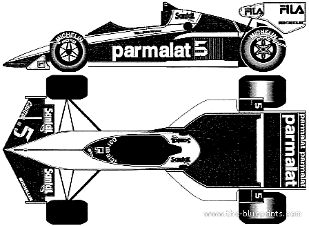 Brabham BT52B - Брэбхем - чертежи, габариты, рисунки автомобиля