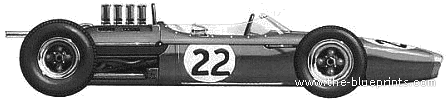 Brabham Climax BT7 F1 (1964) - Брэбхем - чертежи, габариты, рисунки автомобиля