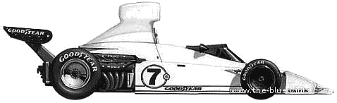 Brabham Ford BT44 F1 (1974) - Брэбхем - чертежи, габариты, рисунки автомобиля