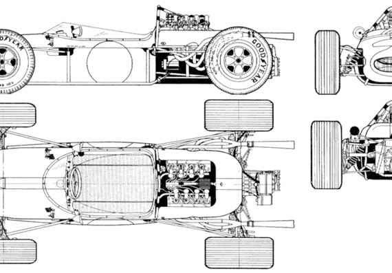 Brabham Repco 3L - Brabham - drawings, dimensions, pictures of the car