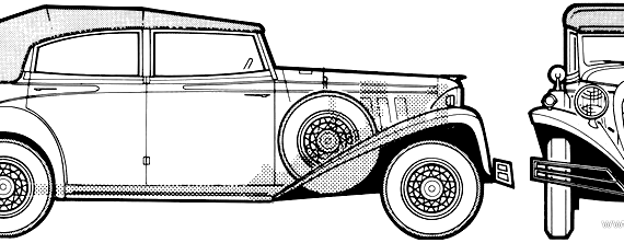 Brewster Phaeton (1934) - Разные автомобили - чертежи, габариты, рисунки автомобиля