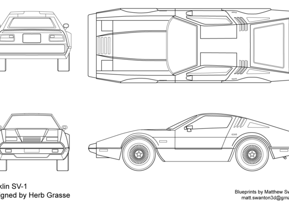 Bricklin SV-1 - Разные автомобили - чертежи, габариты, рисунки автомобиля