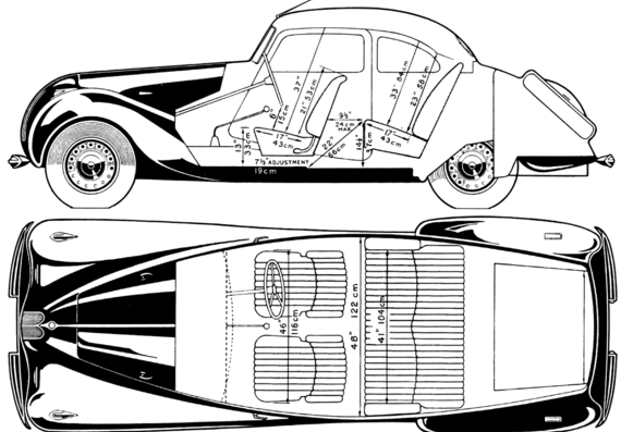 Bristol 400 - Бристоль - чертежи, габариты, рисунки автомобиля