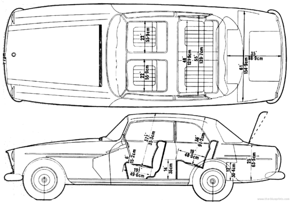 Bristol 410 - Бристоль - чертежи, габариты, рисунки автомобиля