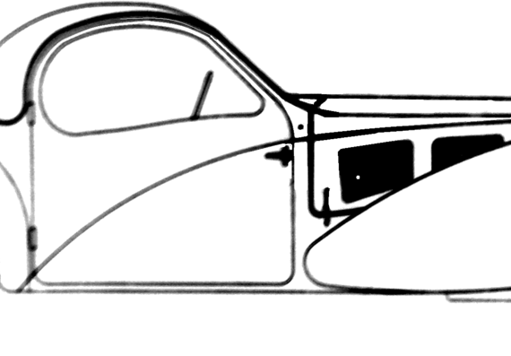 Bugatti 57S Atalante - Бугатти - чертежи, габариты, рисунки автомобиля