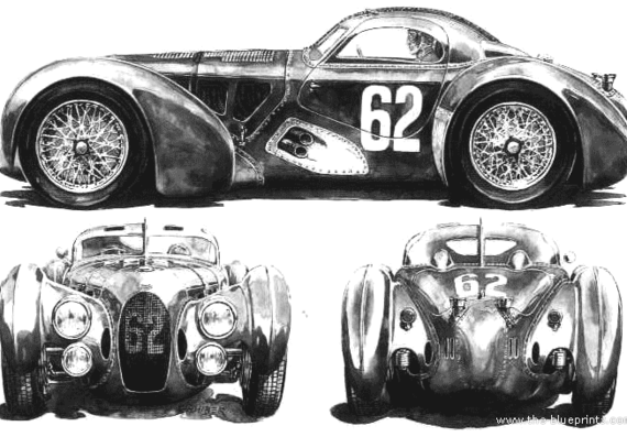 Bugatti T41 Sport Carrera - Бугатти - чертежи, габариты, рисунки автомобиля