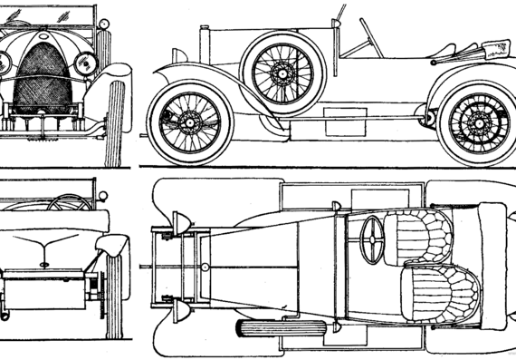 Bugatti Type 18 Black Bess (1913) - Bugatti - drawings, dimensions, pictures of the car