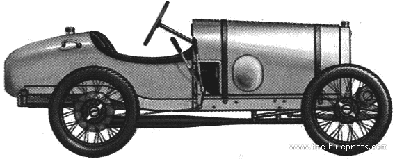 Bugatti Type 22 Brecia GP (1921) - Бугатти - чертежи, габариты, рисунки автомобиля