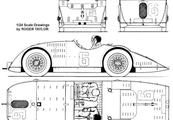 Bugatti Type 32 Tank - Бугатти - чертежи, габариты, рисунки автомобиля