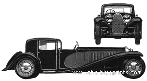 Bugatti Type 41 Royale Coupe de Ville (1931) - Бугатти - чертежи, габариты, рисунки автомобиля
