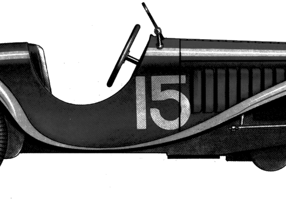 Bugatti Type 55 (1932) - Бугатти - чертежи, габариты, рисунки автомобиля