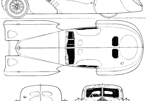 Bugatti type 57SC Atalante (1939) - Bugatti - drawings, dimensions, pictures of the car