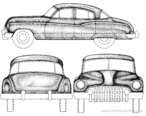 Buick (1950) - Бьюик - чертежи, габариты, рисунки автомобиля