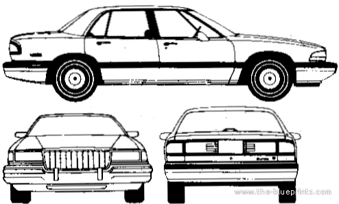 Buick Century (1994) - Бьюик - чертежи, габариты, рисунки автомобиля
