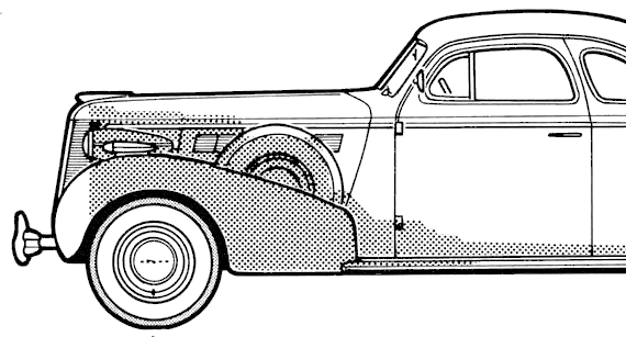 Buick Century Coupe (1937) - Бьюик - чертежи, габариты, рисунки автомобиля