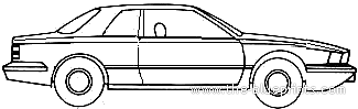Buick Century Coupe (1989) - Бьюик - чертежи, габариты, рисунки автомобиля