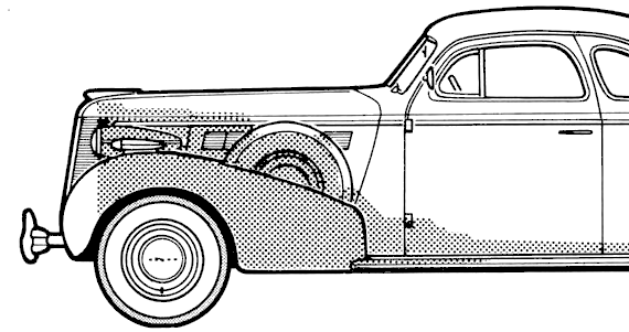 Buick Century Model 66S Sport Coupe (1937) - Бьюик - чертежи, габариты, рисунки автомобиля