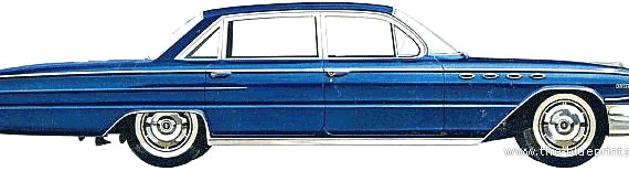 Buick Electra 225 4-Door Sedan (1961) - Бьюик - чертежи, габариты, рисунки автомобиля
