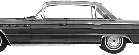 Buick Electra 225 Riviera 4-Door Hardtop (1962) - Бьюик - чертежи, габариты, рисунки автомобиля