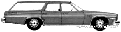 Buick Estate Wagon (1975) - Бьюик - чертежи, габариты, рисунки автомобиля