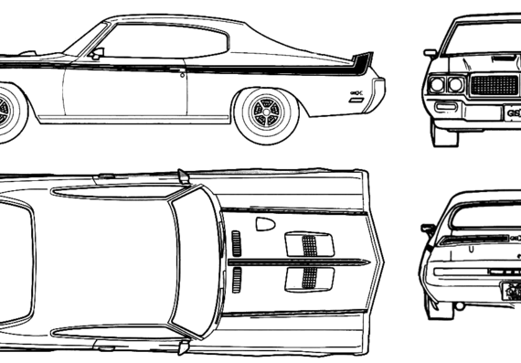 Buick GSX 455 Stage (1970) - Бьюик - чертежи, габариты, рисунки автомобиля