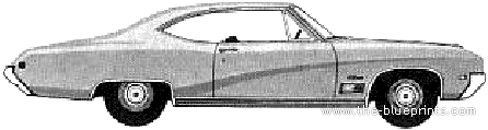 Buick GS 350 Sport Coupe (1968) - Бьюик - чертежи, габариты, рисунки автомобиля