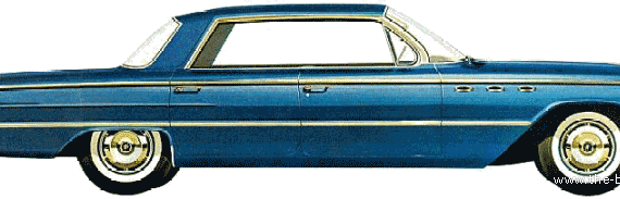 Buick Invicta 4-Door Hardtop (1961) - Бьюик - чертежи, габариты, рисунки автомобиля