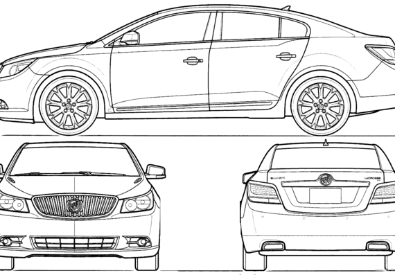 Buick LaCross (2010) - Бьюик - чертежи, габариты, рисунки автомобиля