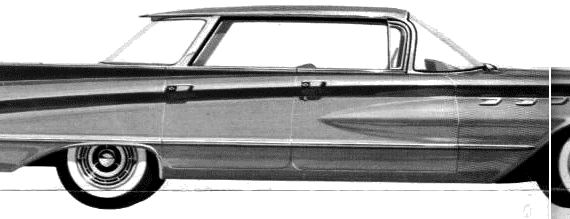 Buick LeSabre 4-Door Hardtop (1960) - Бьюик - чертежи, габариты, рисунки автомобиля