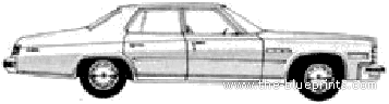 Buick LeSabre 4-Door Sedan (1975) - Бьюик - чертежи, габариты, рисунки автомобиля