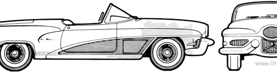 Buick LeSabre Convertible Show Car (1951) - Бьюик - чертежи, габариты, рисунки автомобиля