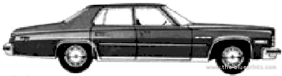 Buick LeSabre Custom 4-Door Hardtop (1975) - Бьюик - чертежи, габариты, рисунки автомобиля