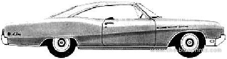 Buick LeSabre Custom Sport Coupe (1968) - Бьюик - чертежи, габариты, рисунки автомобиля