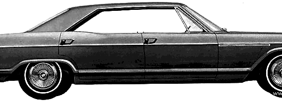 Buick LeSabre Deluxe 4-Door Hardtop (1966) - Бьюик - чертежи, габариты, рисунки автомобиля