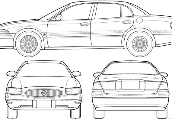 Buick LeSabre Sedan (2005) - Бьюик - чертежи, габариты, рисунки автомобиля