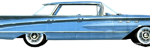 Buick Le Sabre 4-Door Hardtop (1960) - Бьюик - чертежи, габариты, рисунки автомобиля