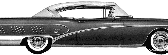 Buick Limited 755 Riviera 2-Door Hardtop (1958) - Бьюик - чертежи, габариты, рисунки автомобиля