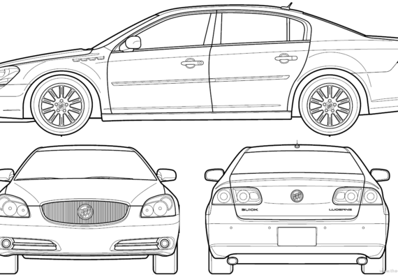 Buick Lucerne (2006) - Бьюик - чертежи, габариты, рисунки автомобиля