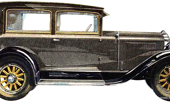 Buick Master Six Model 20 2-Door Sedan (1929) - Бьюик - чертежи, габариты, рисунки автомобиля