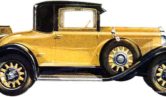 Buick Master Six Model 26S Sport Coupe (1929) - Бьюик - чертежи, габариты, рисунки автомобиля